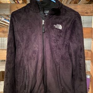 North Face black fleece zip up jacket